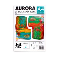 Блок бумаги для акрила Aurora 290г/м2 А4, 20л., склейка по 4-м сторонам