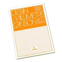 Бумага миллиметровая CANSON, 90г/м2, 21х30см (А4), Оранжевая сетка, 50 листов