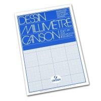 Бумага миллиметровая CANSON, 90г/м2, 21х30см (А4), Синяя сетка, 50 листов