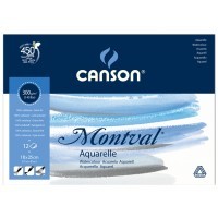 Альбом для акварели Montval CANSON, 300г/м2, 18х25см, Фин, склейка 12 листов