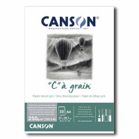 Альбом для графики CANSON C à Grain, 250г/м2, A4, серый, 30л., склейка по короткой стороне