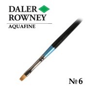 Кисть синтетика плоская №6 короткая ручка AQUAFINE Daler-Rowney