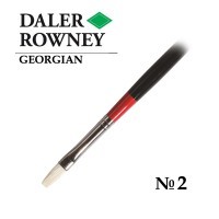 Кисть щетина плоская удлиненная №2 длинная ручка GEORGIAN Daler-Rowney