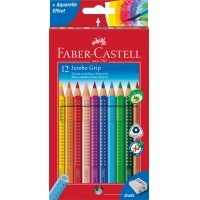 Набор цвет. карандашей Faber-Castell Jumbo Grip, 12цв. (+точилка)