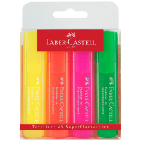 Набор текстовыделителей Faber-Castell 46 Superfluorescent, 1-5мм, 4цв., пластик.футляр