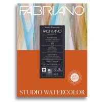 Альбом для акварели FABRIANO Watercolour Studio Hot pressed, 300г/м2, 22.9x30.5см, Сатин, склейка 12 листов