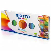 Набор цветных шестигранных карандашей GIOTTO STILNOVO, 50цв. (+точилка)
