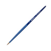 Кисть синтетика (коричн.) круглая №3 ROUBLOFF Aqua Blue, короткая ручка, обойма soft-touch