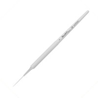 Кисть белая синтетика лайнер №1 ROUBLOFF Aqua White, короткая ручка, обойма soft-touch