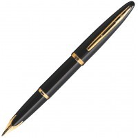 Ручка перьевая Waterman Carene Black GT, перо F золото 18K