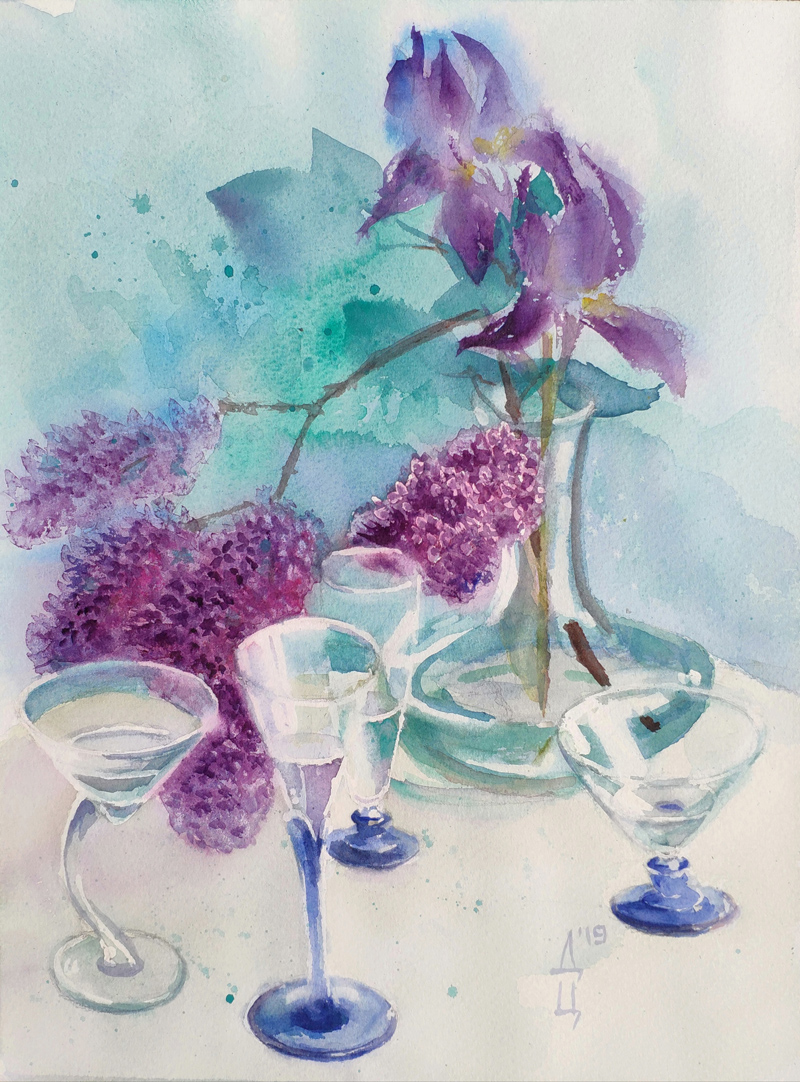 Натюрморт акварелью 