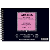 Альбом для акварели Arches 300г/м2 Сатин 26x19см, 12л., спираль