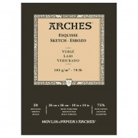 Альбом для графики ARCHES Esquisse, 105г/м2, 26х36см, Верже, склейка по 1 стороне, 20 листов