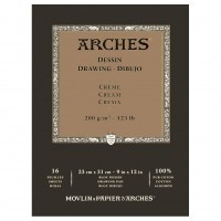 Альбом для графики ARCHES Dessin Creme, 200г/м2, 23х31см, склейка по 1 стороне, 16 листов