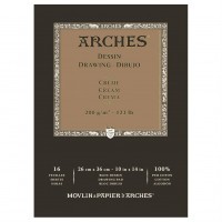 Альбом для графики ARCHES Dessin Creme, 200г/м2, 26х36см, склейка по 1 стороне, 16 листов