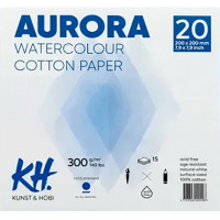 Блок акварельной бумаги , 100% хлопок, холодное пресование, 300 gsm, размер  20x20cm 15 листов