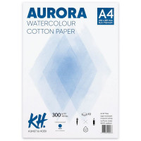 Блок акварельной бумаги Aurora 100% хлопок, холодное пресование, 300 gsm, размер A4 10 листов