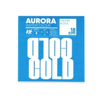 Блок для акварели Raw Aurora 300г/м2 18х18см, Cold (мелк. зерно), 20л., склейка