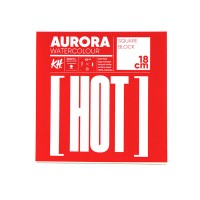 Блок для акварели Raw Aurora 300г/м2 18х18см, Hot (шероховатая), 20л., склейка