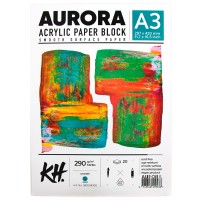Блок бумаги для акрила Aurora 290г/м2 А3, 20л., склейка по 4-м сторонам