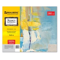 Холст на картоне Classic, 50х60см, грунтованный, 100% хлопок, мелкое зерно, Brauberg Art