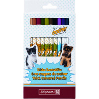 Набор карандашей цветных деревянных Brunnen Ooops, трехгранная форма, заточенные 12 цветов