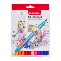 Набор линеров двухсторонних Bruynzeel Fineliner Brush pen, 24цв.