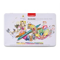 Набор линеров двухсторонних Bruynzeel Fineliner Brush pen, 48цв.