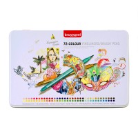 Набор линеров двухсторонних Bruynzeel Fineliner Brush pen, 72цв.