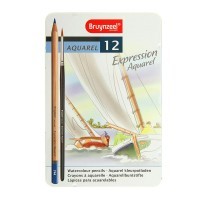 Набор акварельных карандашей с кистью в мет.коробке EXPRESSION Bruynzeel, 12цв.