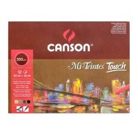 Блок бумаги для пастели 4 цветов Mi-Teintes Touch CANSON, 355г/м2, 24х32см, склейка по 4 сторонам 12 листов