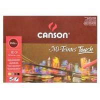 Блок бумаги для пастели 4 цветов Mi-Teintes Touch CANSON, 355г/м2, 29.7х42см, склейка по 4 сторонам, 12 листов