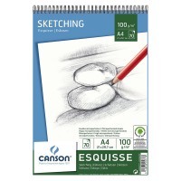 Альбом на спирали для графики CANSON Esquisse, 100г/м2, 21х29.7см, Мелкое зерно, 70 листов
