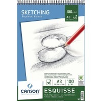 Альбом на спирали для графики CANSON Esquisse, 100г/м2, 29.7х42см, Мелкое зерно, 50 листов