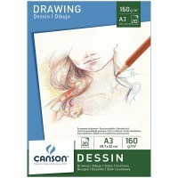 Альбом для графики CANSON Dessin, 160г/м2, 29.7х42см, Легкое зерно, склейка 20 листов