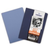 Набор 2 блокнота для графики, обложки для пастели индиго/голубой, CANSON Art Book Inspiration, 96г/м2, 10.5х14.8см, 24 листа