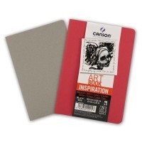 Набор 2 блокнота для графики, обложки для пастели красный/серый, CANSON Art Book Inspiration, 96г/м2, 10.5х14.8см, 24 листа