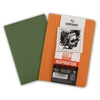 Набор 2 блокнота для графики, обложки для пастели оранжевый/зеленый, CANSON Art Book Inspiration, 96г/м2, 10.5х14.8см, 24 листа