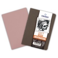 Набор 2 блокнота для графики, обложки для пастели розовый/сепия, CANSON Art Book Inspiration, 96г/м2, 10.5х14.8см, 24 листа