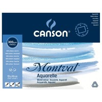Блок для акварели Montval CANSON, 300г/м2, 19х24см, Фин, склейка 12 листов