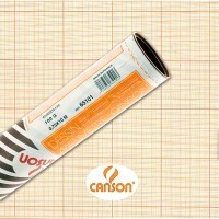 Бумага миллиметровая CANSON, 100г/м2, рулон 75х1000см, Оранжевая сетка