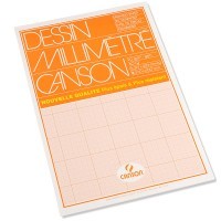 Бумага миллиметровая CANSON, 90г/м2, 30х42см (А3), Оранжевая сетка, 50 листов