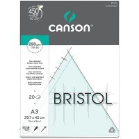 Альбом для графики CANSON Bristol, ультра-белая бумага, 250г/м2, 29.7х42см, Сатин, склейка 20 листов