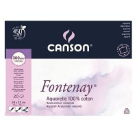 Блок для акварели Fontenay CANSON, 300г/м2, 24х32см, 20л Торшон, склейка 20 листов