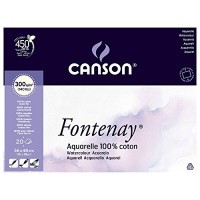 Блок для акварели Fontenay CANSON, 300г/м2, 36х48см, 20л Фин, склейка 20 листов