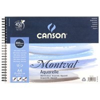 Альбом на спирали для акварели Montval CANSON, 300г/м2, 21х29.7см, Фин, 12 листов