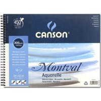 Альбом на спирали для акварели Montval CANSON, 300г/м2, 24х32см, Фин, 12 листов