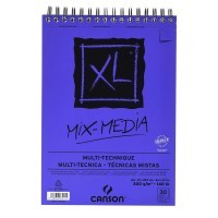 Альбом на спирали для смешанных техник CANSON XL Mix-Media, 300г/м2, 21х29.7см, Среднее зерно, 30 листов