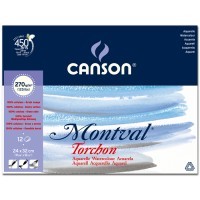 Альбом для акварели Montval CANSON, 270г/м2, 24х32см, Снежное зерно, склейка 12 листов