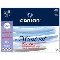 Альбом для акварели Montval CANSON, 270г/м2, 36х48см, Снежное зерно, склейка 12 листов